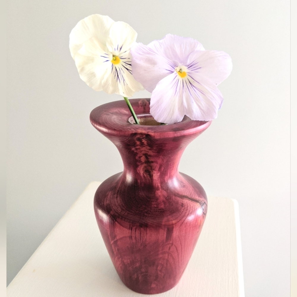 Vintage Wood Bud Vase by Spinning Aspen